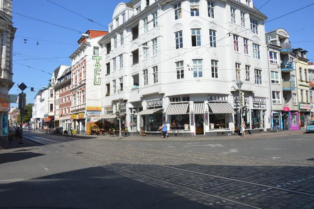 Die Sielwallkreuzung in Bremen mit Blick auf das Coffee Corner.