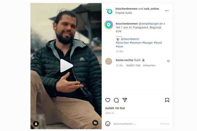 Instagram-Beitrag „Bisschen unter Strom“ von Bisschen Bremen und swb_online über Simpleburger.