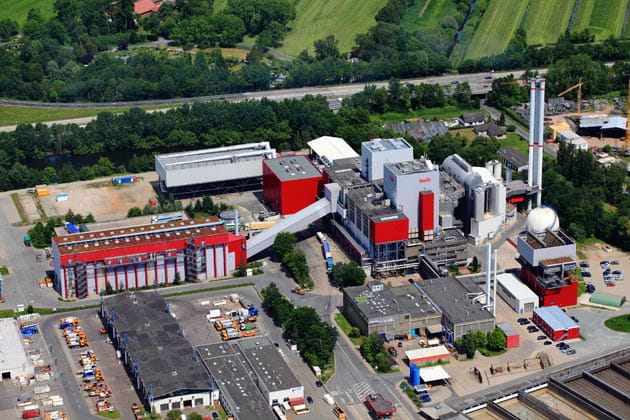 Vogelperspektive vom swb-Müllheizkraftwerk (MHK) in Bremen Findorff.