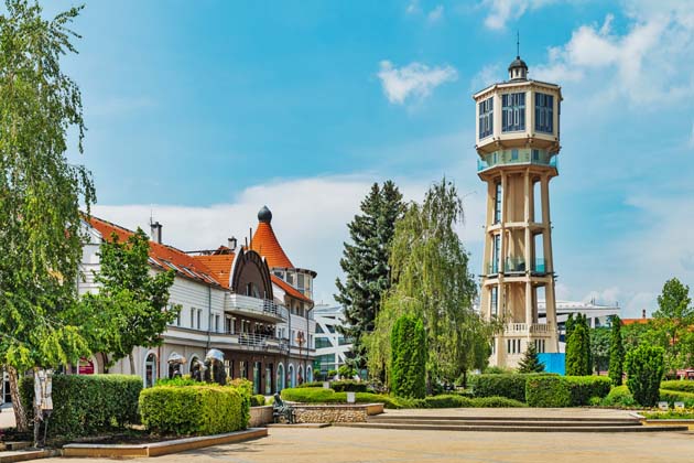 Der Wasserturm Siófok in Ungarn, der mittlerweile umgenutzt wurde.